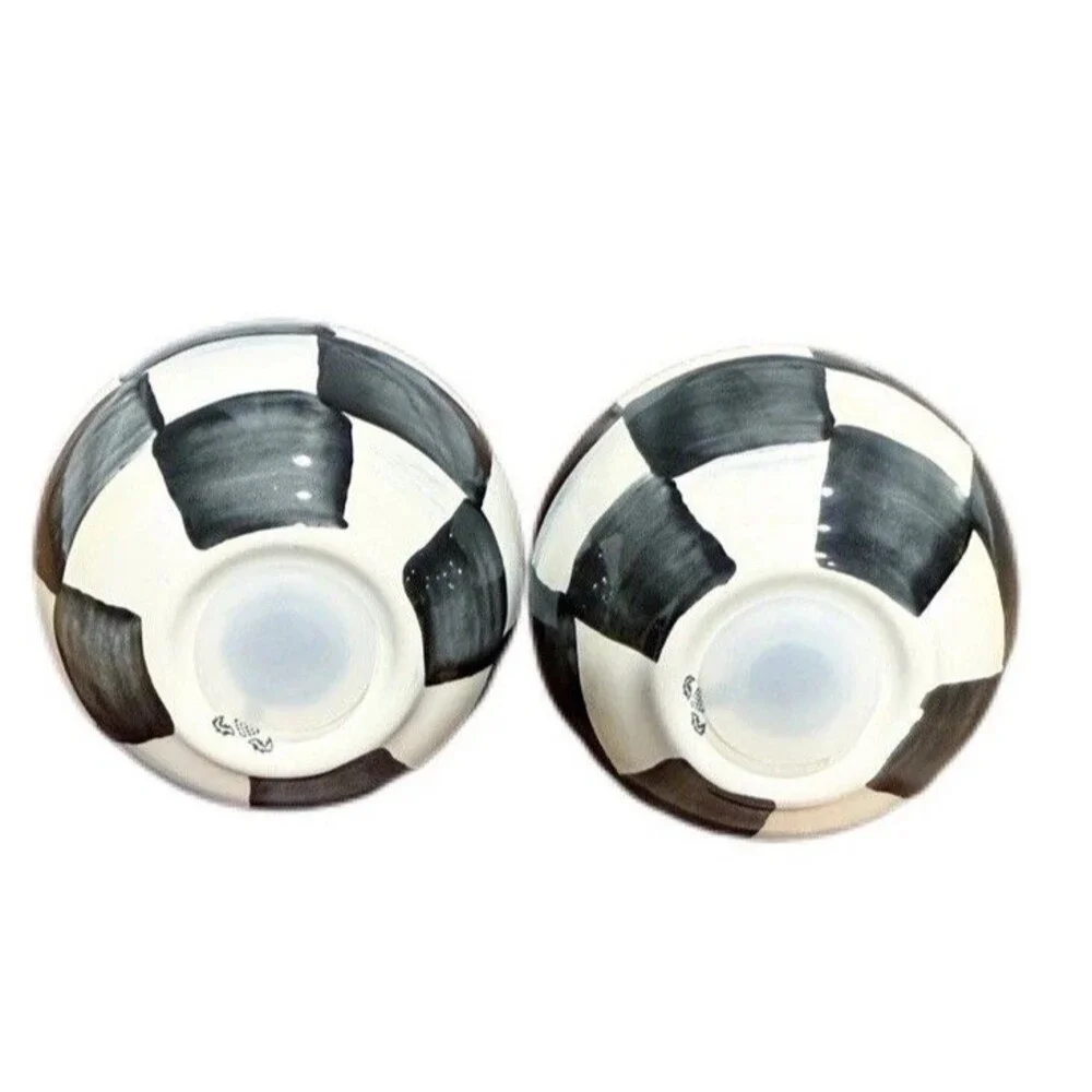 Mackenzie Childs Courtly Check Salt & Pepper Shakers New in Box